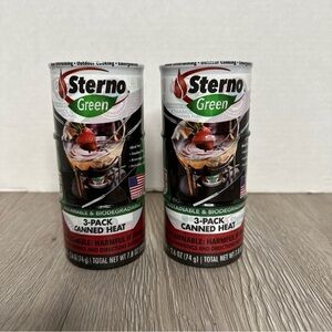 2 packs Sterno Green Canned Heat 6 total Fondue Pots Portable Stoves 2.6oz